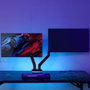 Aisens Soporte Gaming para 2 Monitores con Iluminación RGB Negro-Blanco